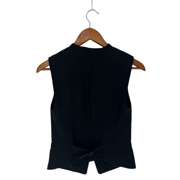 Vince Black Cutaway Crepe Vest in Black - Picture 12 of 15